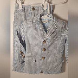Boys Hope & Henry Searsucker Suit Blue stripe 18-24 mths